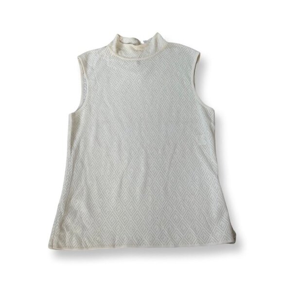 Escada rhombus fabric cream top size 44 - Picture 1 of 5